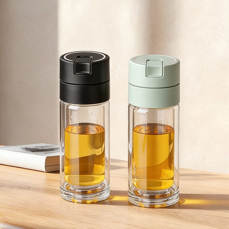double wall glass bottle