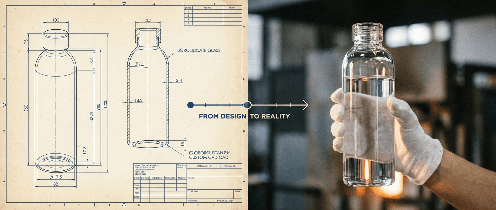 3D CAD Technical Drawing of Precision Glassware