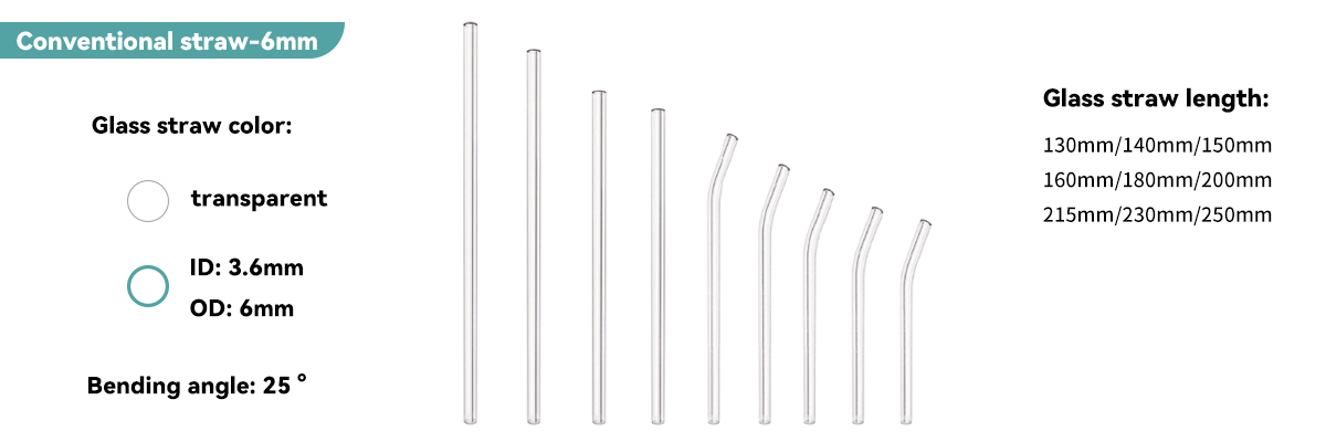 6*200mm Drinking Glass Straw