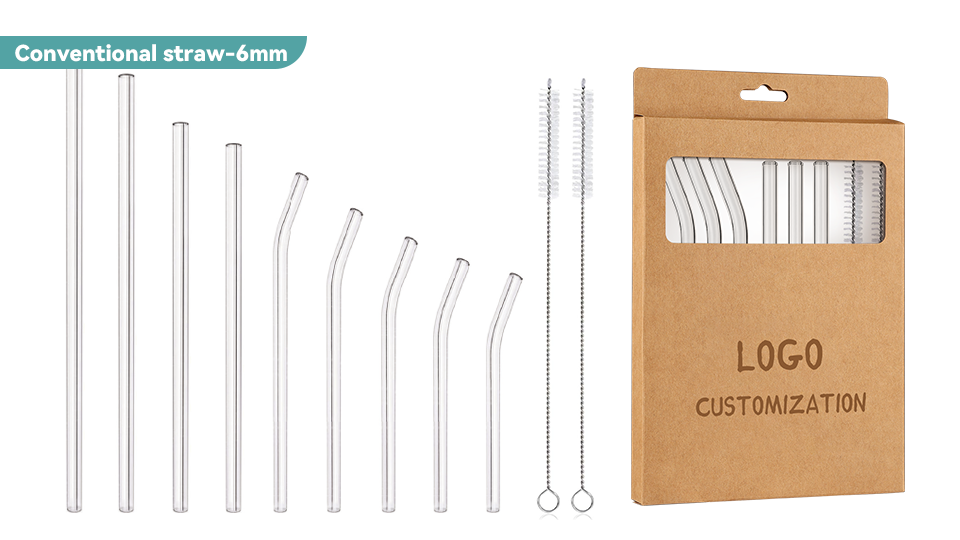 3.6*6mm Borosilicate Glass Straw Set