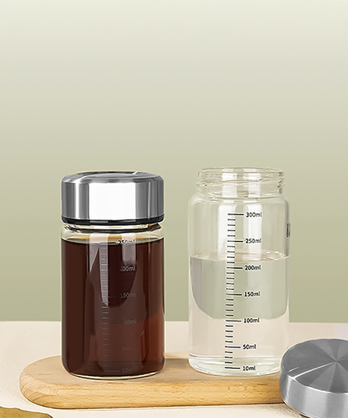 Borosilicate Glass Water Bottle with Stainless Steel Lid