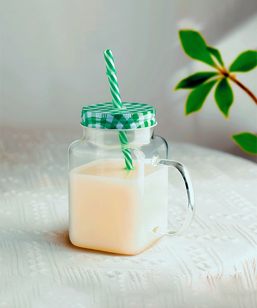 Wholesale16oz Square Borosilicate Glass Mug with Colored Lid & Straw   Eco-Friendly, Sublimation-Ready, Custom OEM/ODM