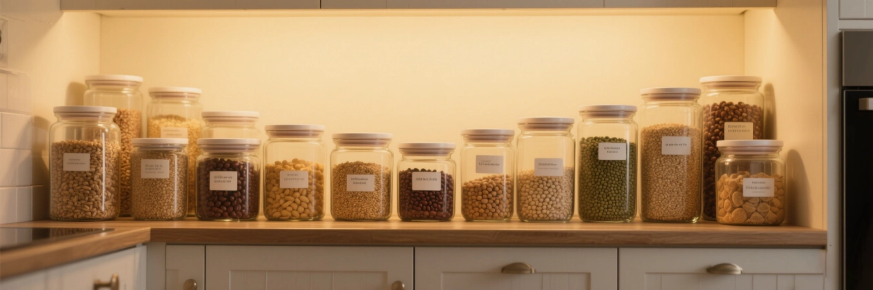 Borosilicate glass kitchen storage jar