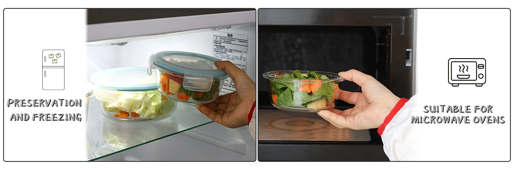 Lunchbox aus hitzebeständigem Borosilikatglas