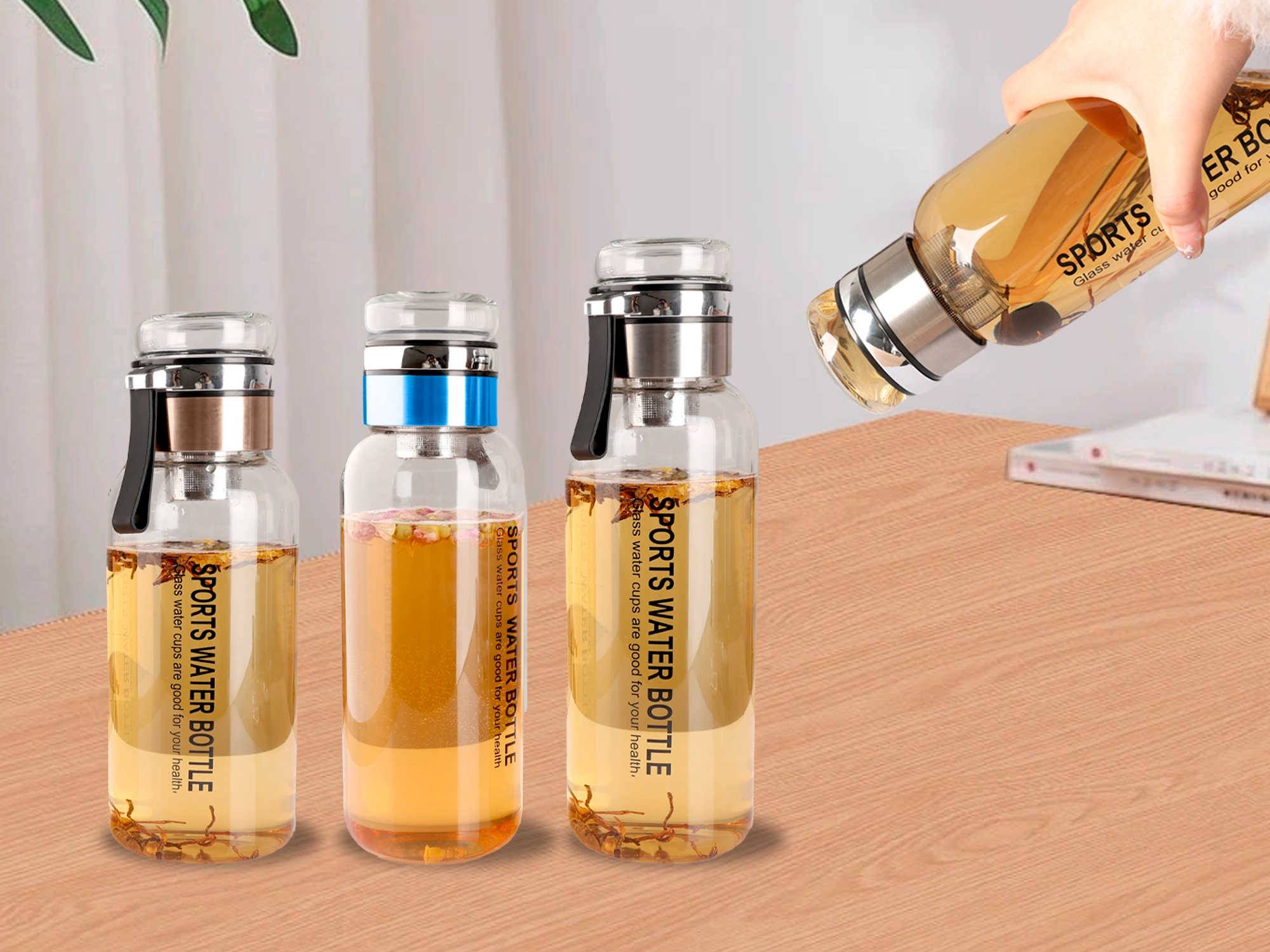 glass water bottle