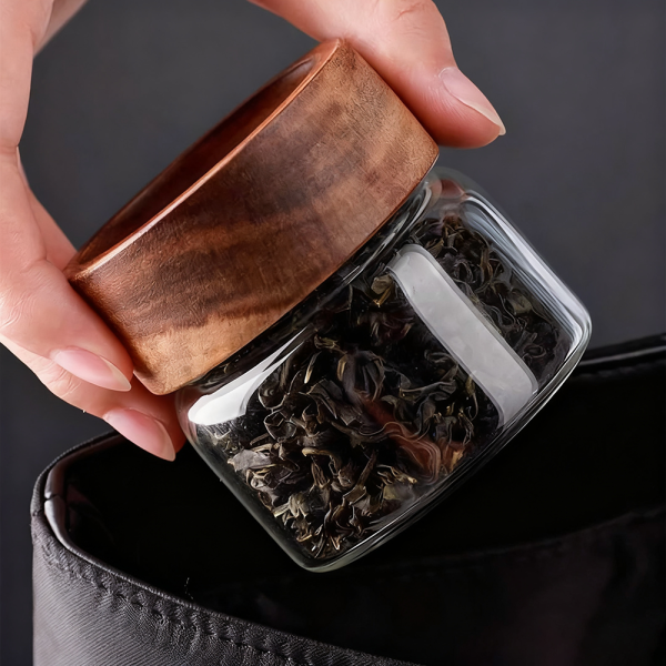 Coffee bean glass jar