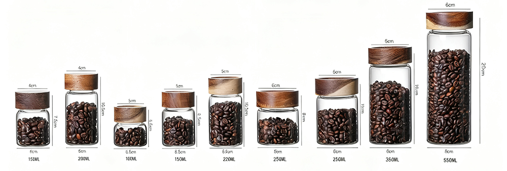 Coffee bean glass jar