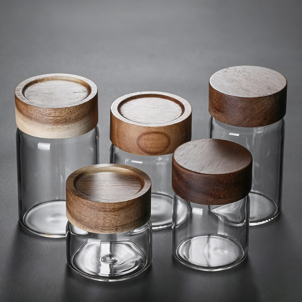 Coffee bean glass jar