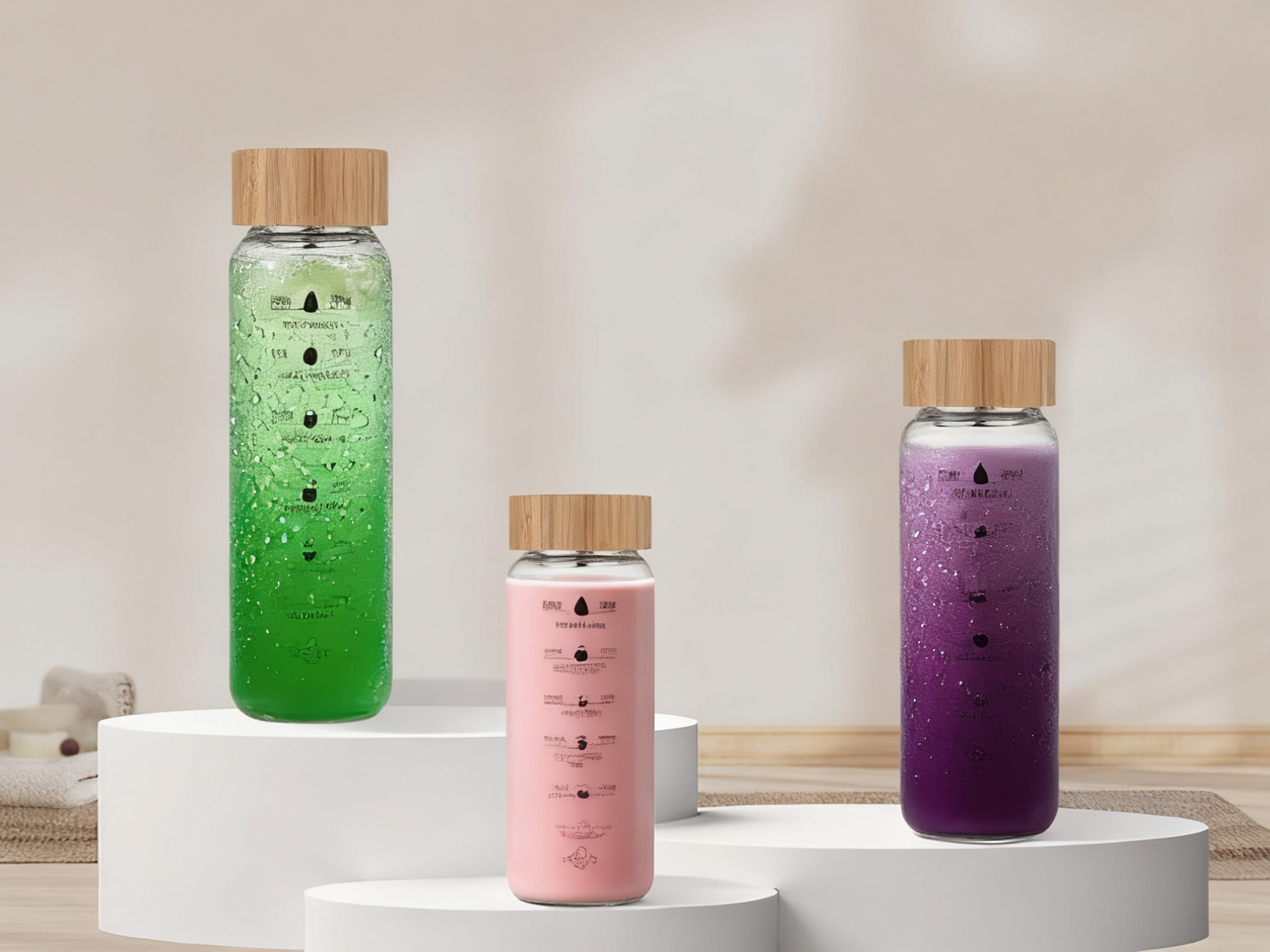 Time Scale Borosilicate Glass Water Bottle (1)