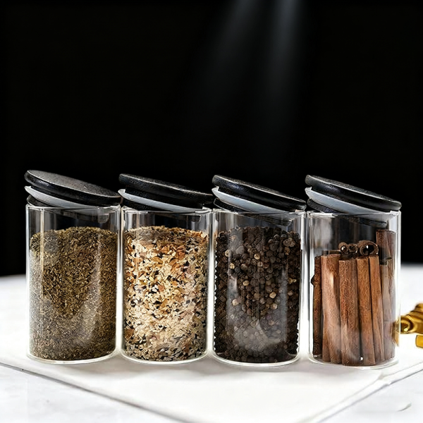 Stackable Borosilicate Glass Jars