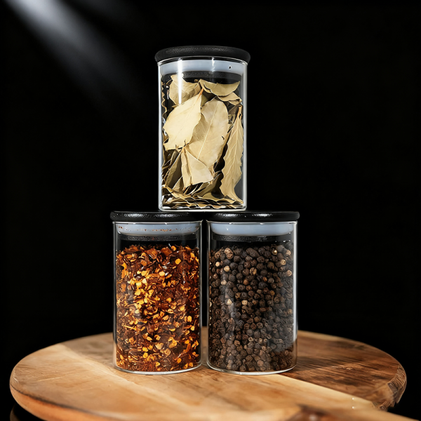 Stackable Borosilicate Glass Jars