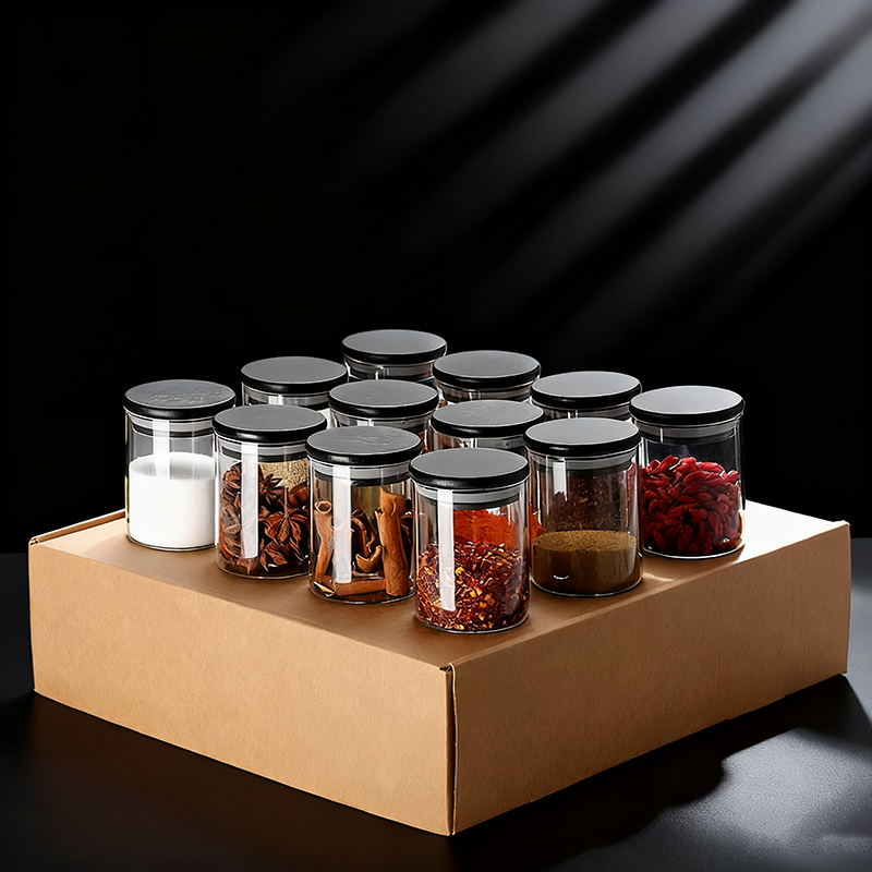 Stackable Borosilicate Glass Jars