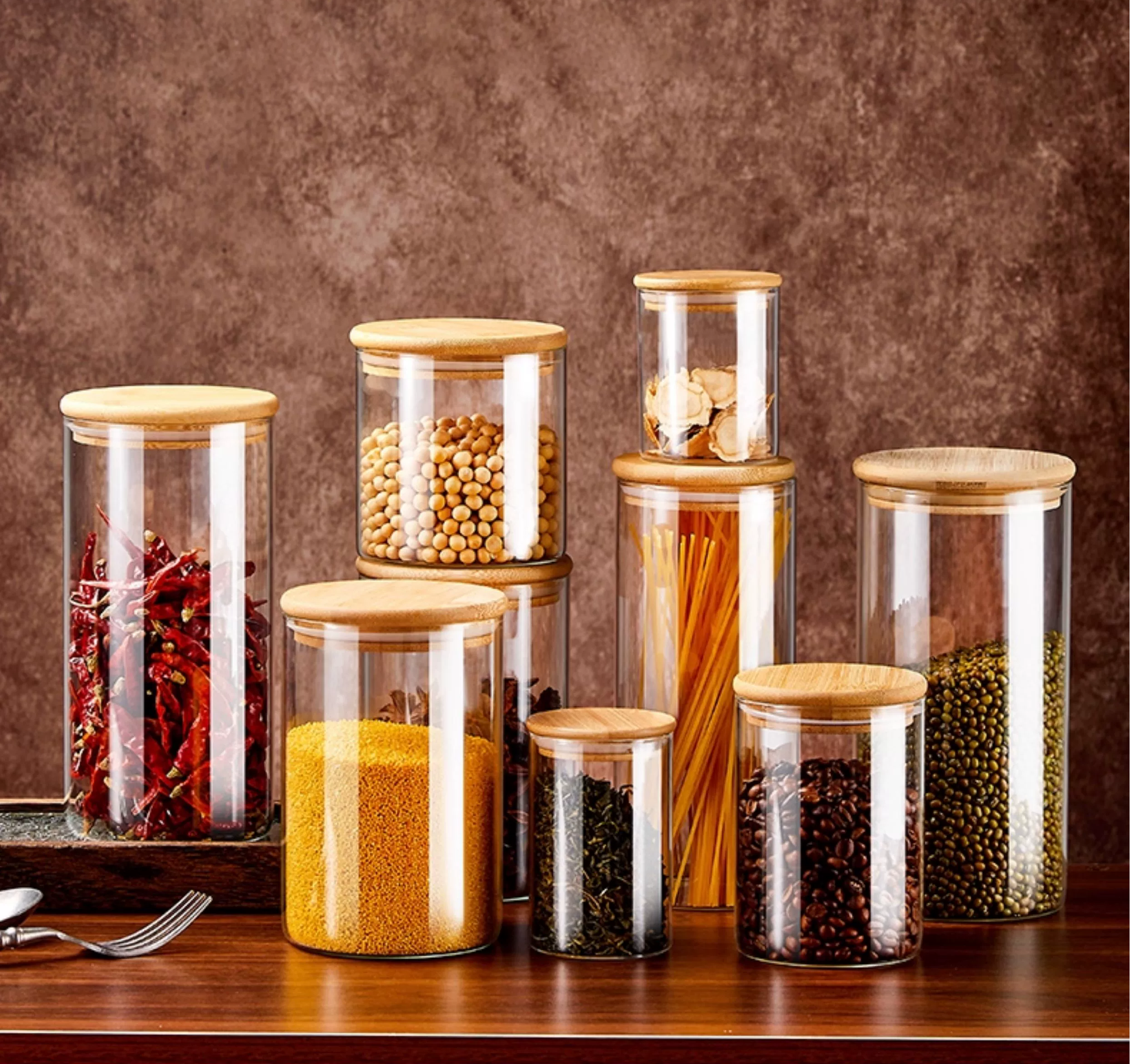 Heat-Resistant Borosilicate Glass Food Storage Jars