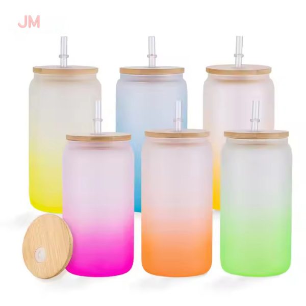 Gradient Frosted Beer Glass Can