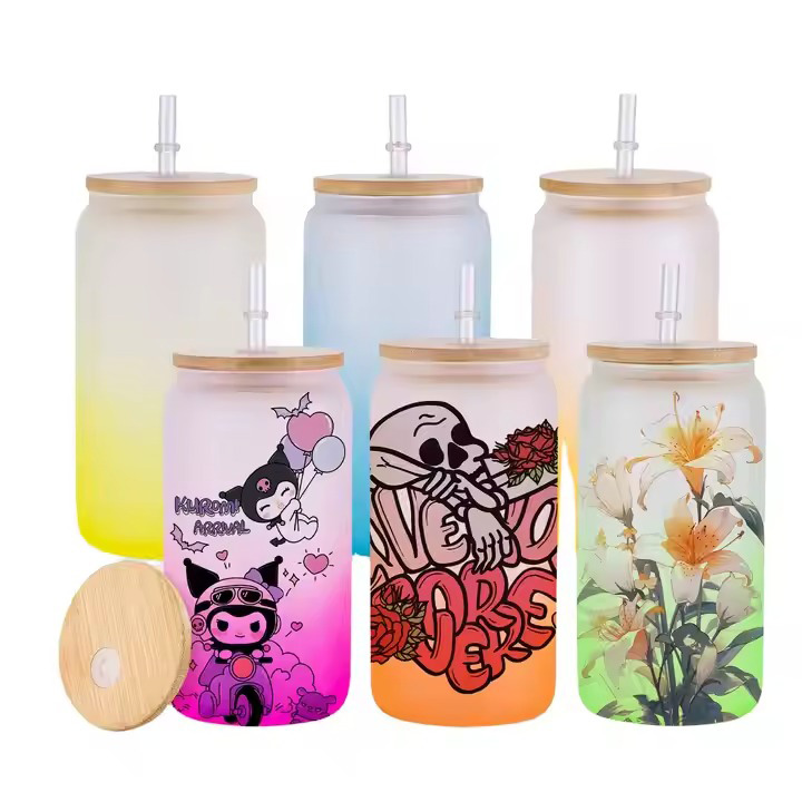 Gradient Frosted Beer Glass Can