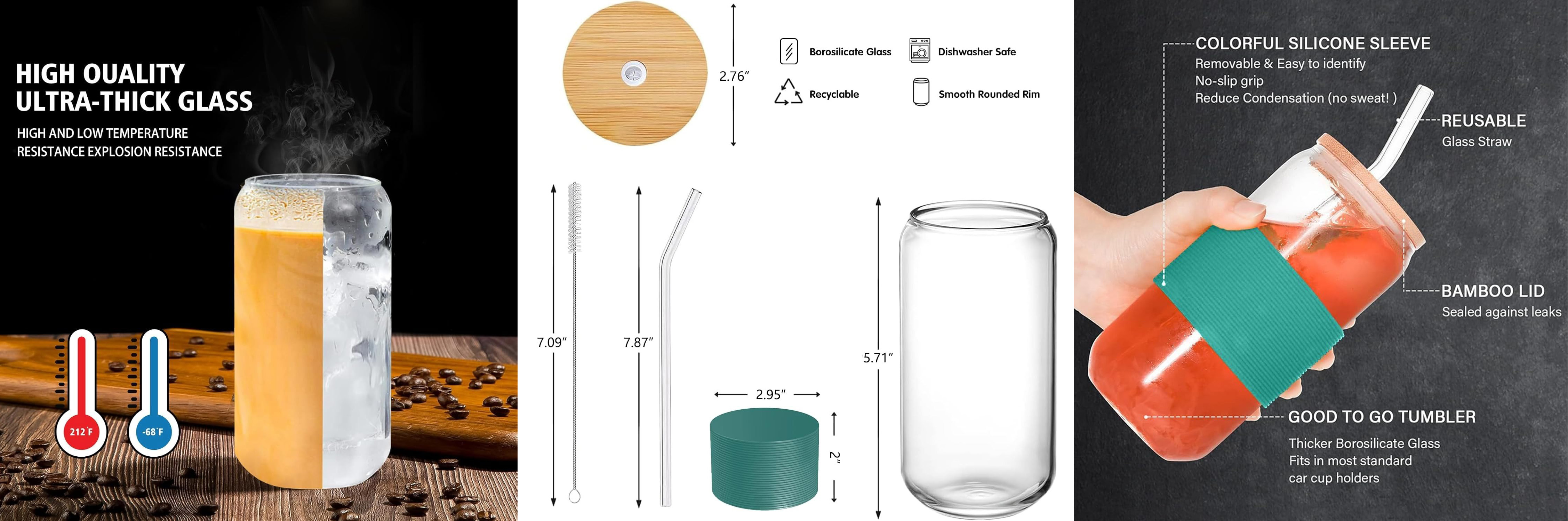 Durable Borosilicate Glass Tumbler Set