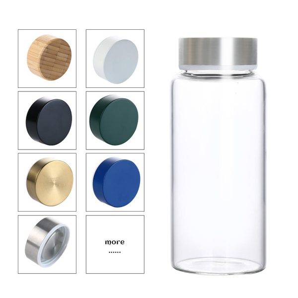 Botella de agua de vidrio borosilicato de 1000 ml