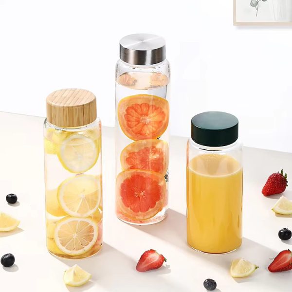 Botella de agua de vidrio borosilicato de 1000 ml