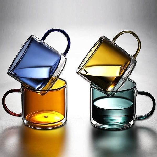 Luxury Colored Borosilicate Glass Coffee Mug