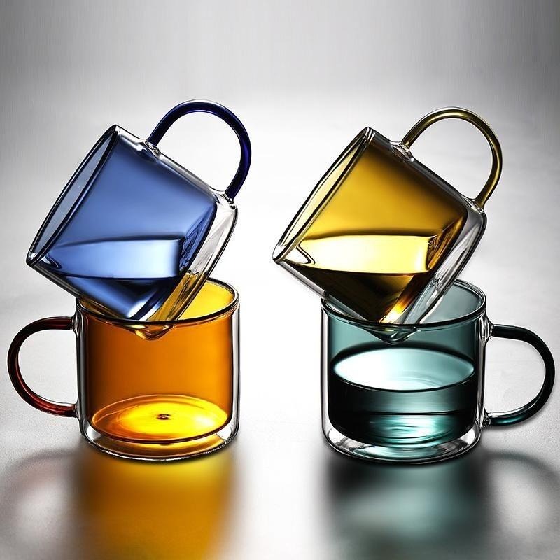 Luxury Colored Borosilicate Glass Coffee Mug