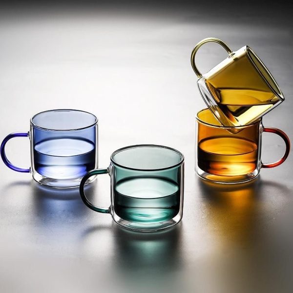 Luxury Colored Borosilicate Glass Coffee Mug