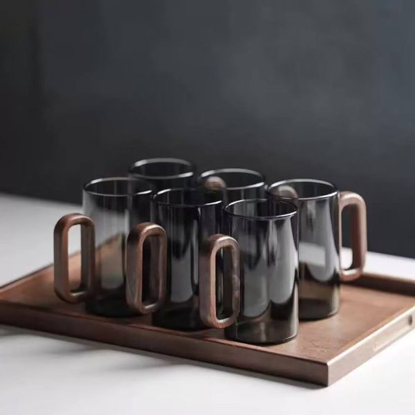 Premium Wood Handle Glass Cup