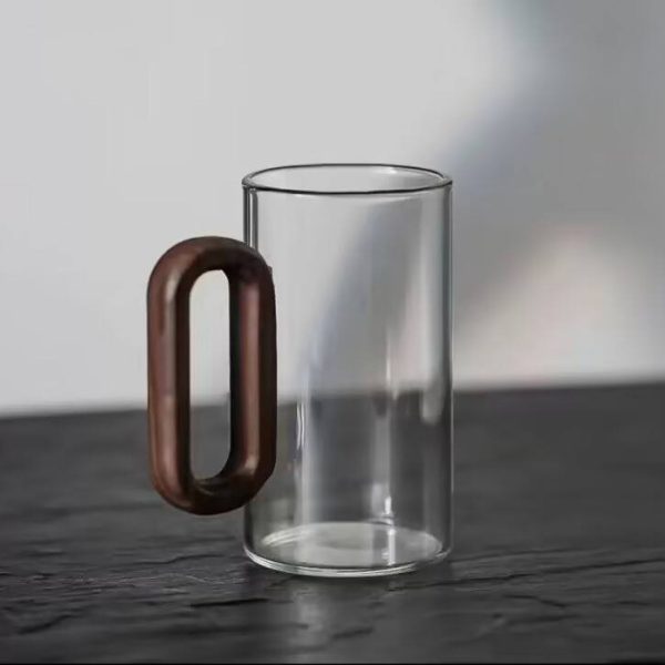 Premium Wood Handle Glass Cup