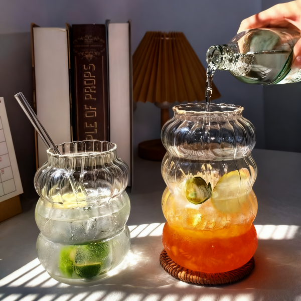 Ribbed Glass Coffee Mug