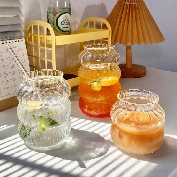 Ribbed Glass Coffee Mug