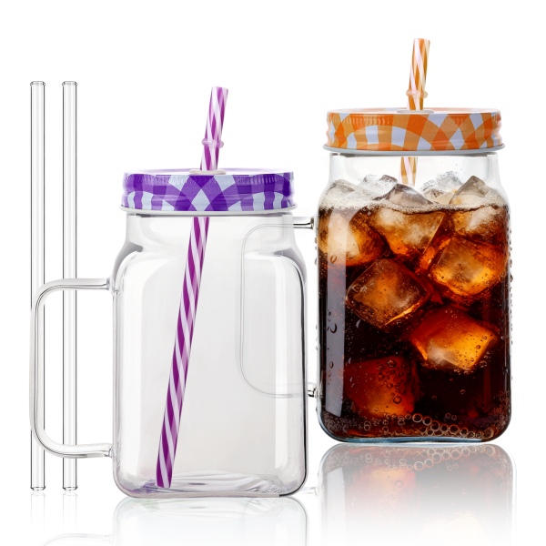 bleifreier Trinkbecher aus Mason-Glas