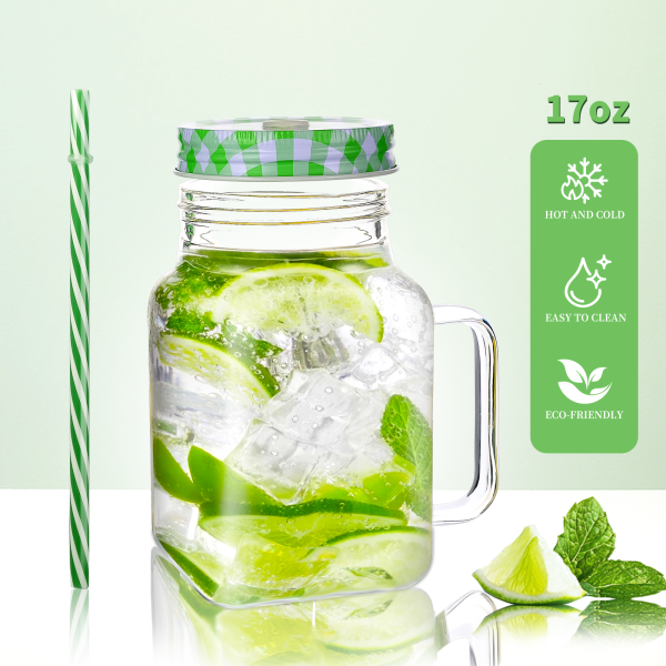 bleifreier Trinkbecher aus Mason-Glas