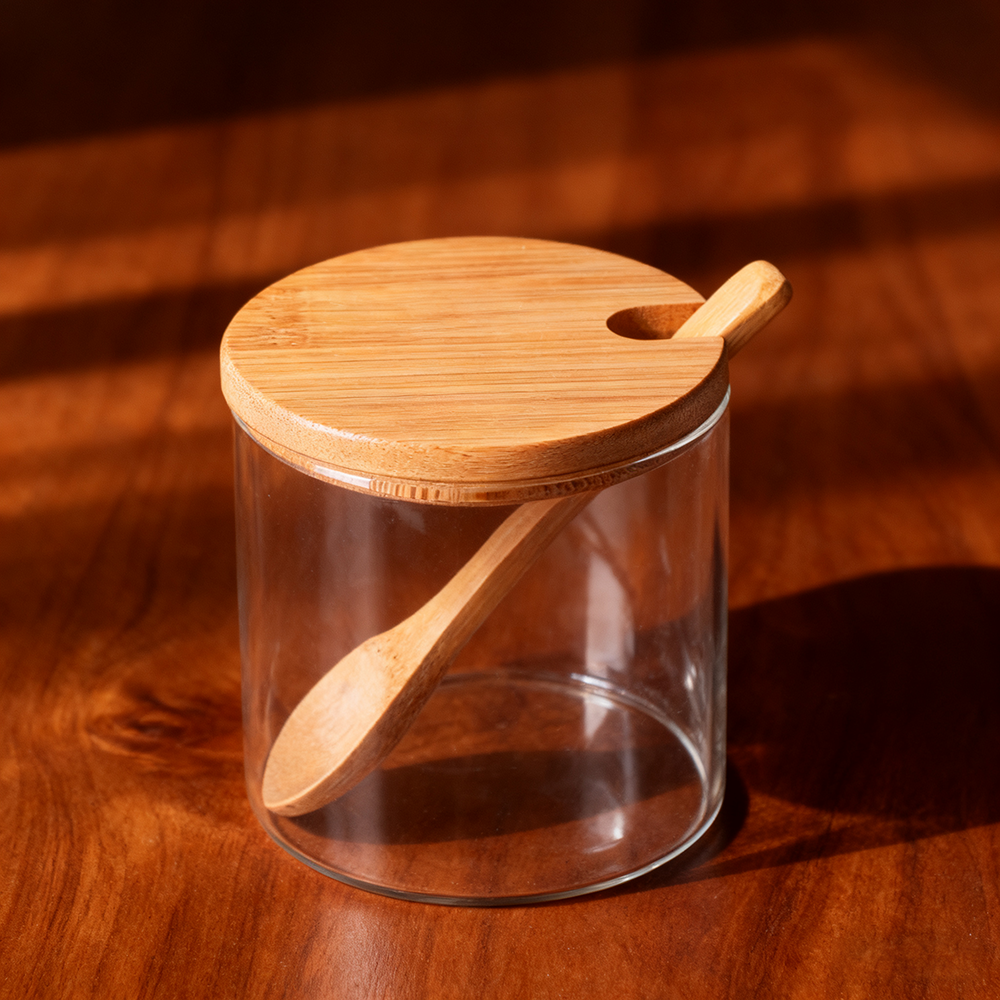 Japanese-style glass spice jars