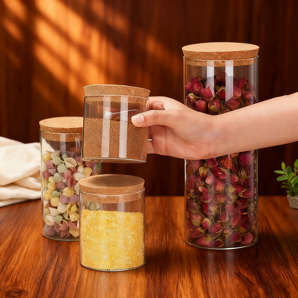 OEM Cork Lid Glass Containers