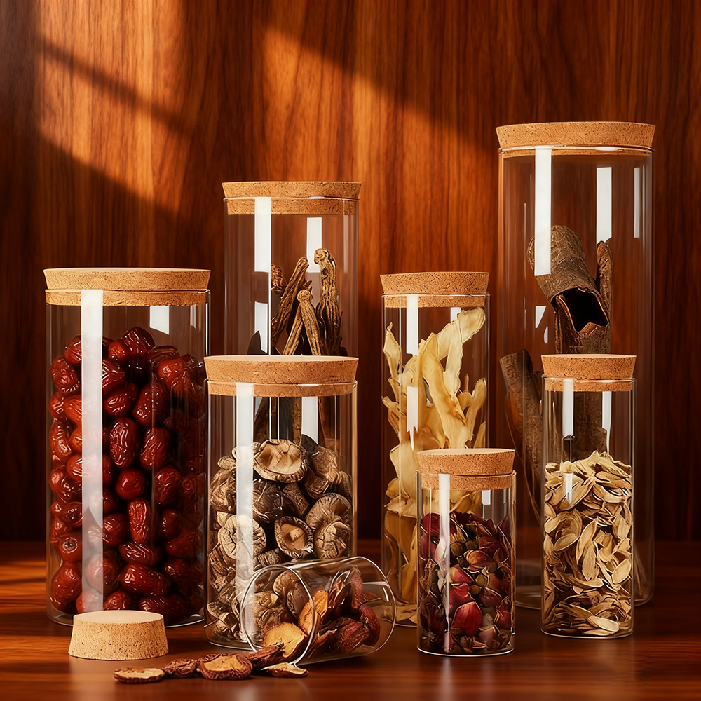 OEM Cork Lid Glass Containers